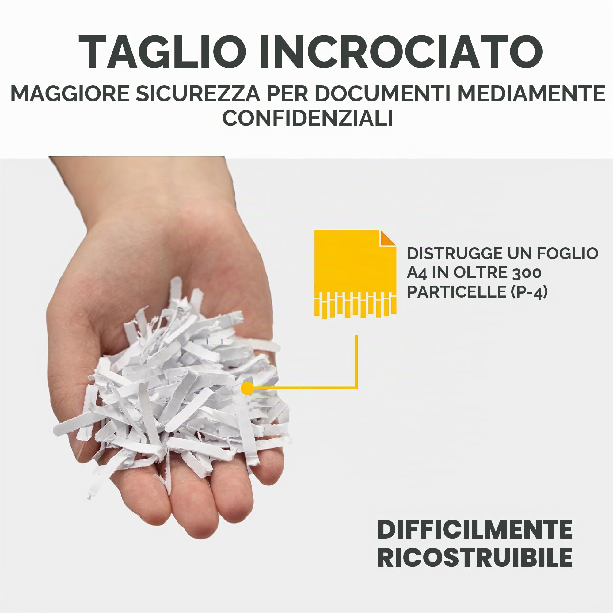 Fellowes 92Cs Distruggidocumenti Nero 1719301 Taglio di Particelle 4 x 38 mm P4 18 Lati