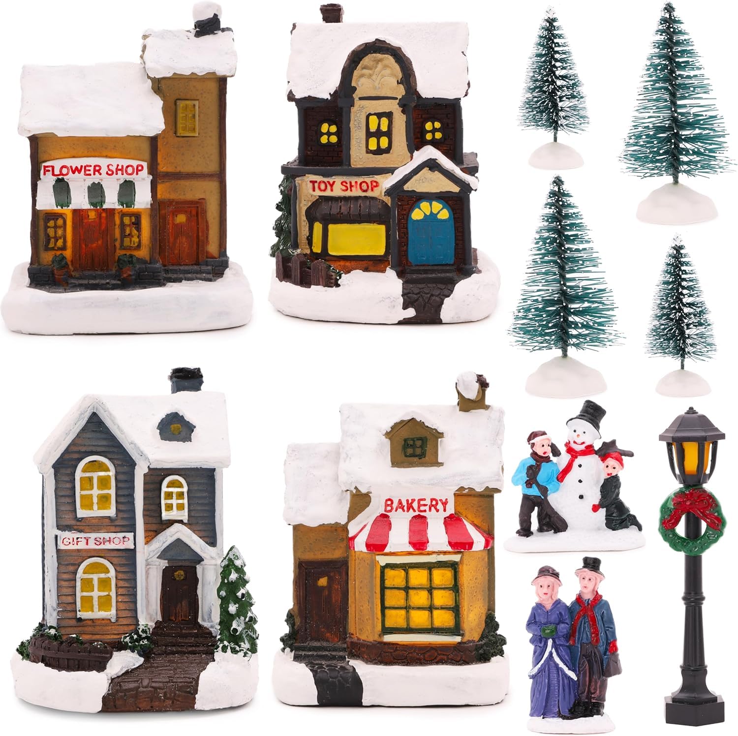 Toyland Multicolor Toyland® Mini Christmas Village & Shop Scene With Led Lights (12 Piece Shop)