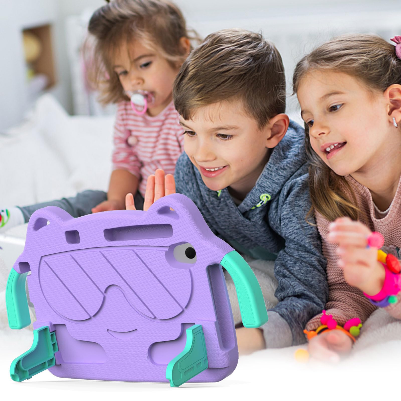 TB-125FU/128FU/128XU Coque légère en EVA + PC pour enfants avec support résistant aux chocs pour Lenovo Tab M10 Plus 3ème génération 10,6" avec poignée et bandoulière (violet)
