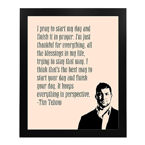 Miniatura 5 de I Start & Finish My Day In Prayer - Tim Tebow Christian Inspirational Wall Art, Scripture Motivational Wall Decor Bible Verse Print For Living Room