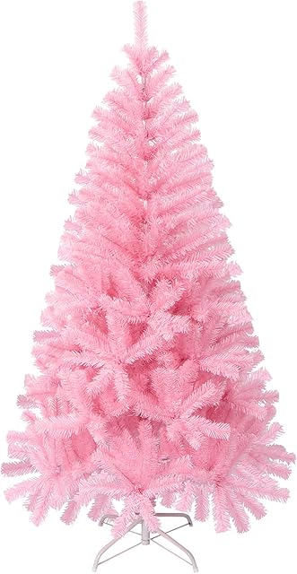 LOKIPA Pink Christmas Tree,5ft Artificial Christmas Tree with 450 Tips and Christmas Tree Metal Stand