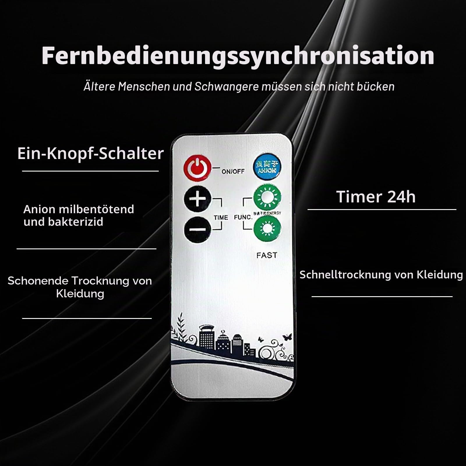 2200W Tragbarer Elektrischer Wäschetrockner mit Fernbedienung - Kompakter Mini Wäschetrockner mit 4 Timer-Einstellungen, Touchscreen, Überhitzungsschutz für Zuhause, Reisen, Hotelgebrauch