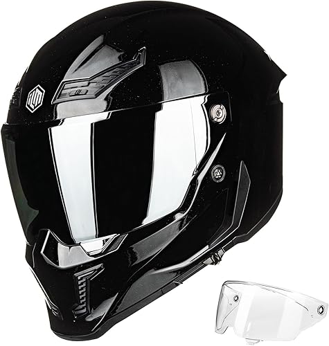 ILM Cascos de motocicleta para adultos, hombres y mujeres, de cara completa DOT ECE Powersports casco de carreras de calle con Pinlock Cascos para