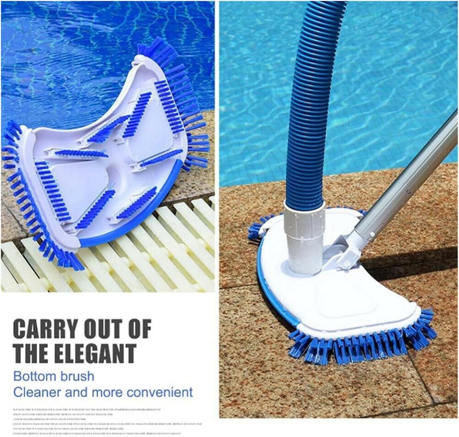 Swimming Pool Curved Vacuum Cleaner Suction Head Bath Shower Cleaning Brush Above Ground Cleaning Tool Part for Pool