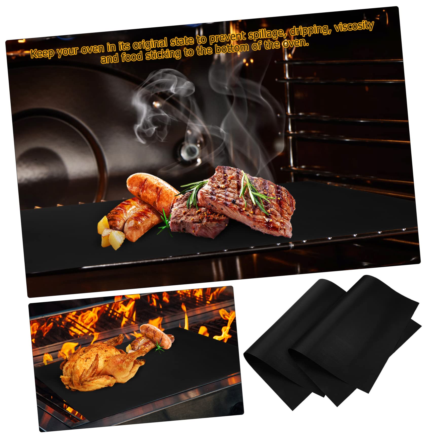 Mikinona 9pezzi Tappetini Per Rivestimenti Per Forno Antiaderenti Riutilizzabili Per Forno Rivestimenti Per Sicuri e Resistenti Alle Temperature