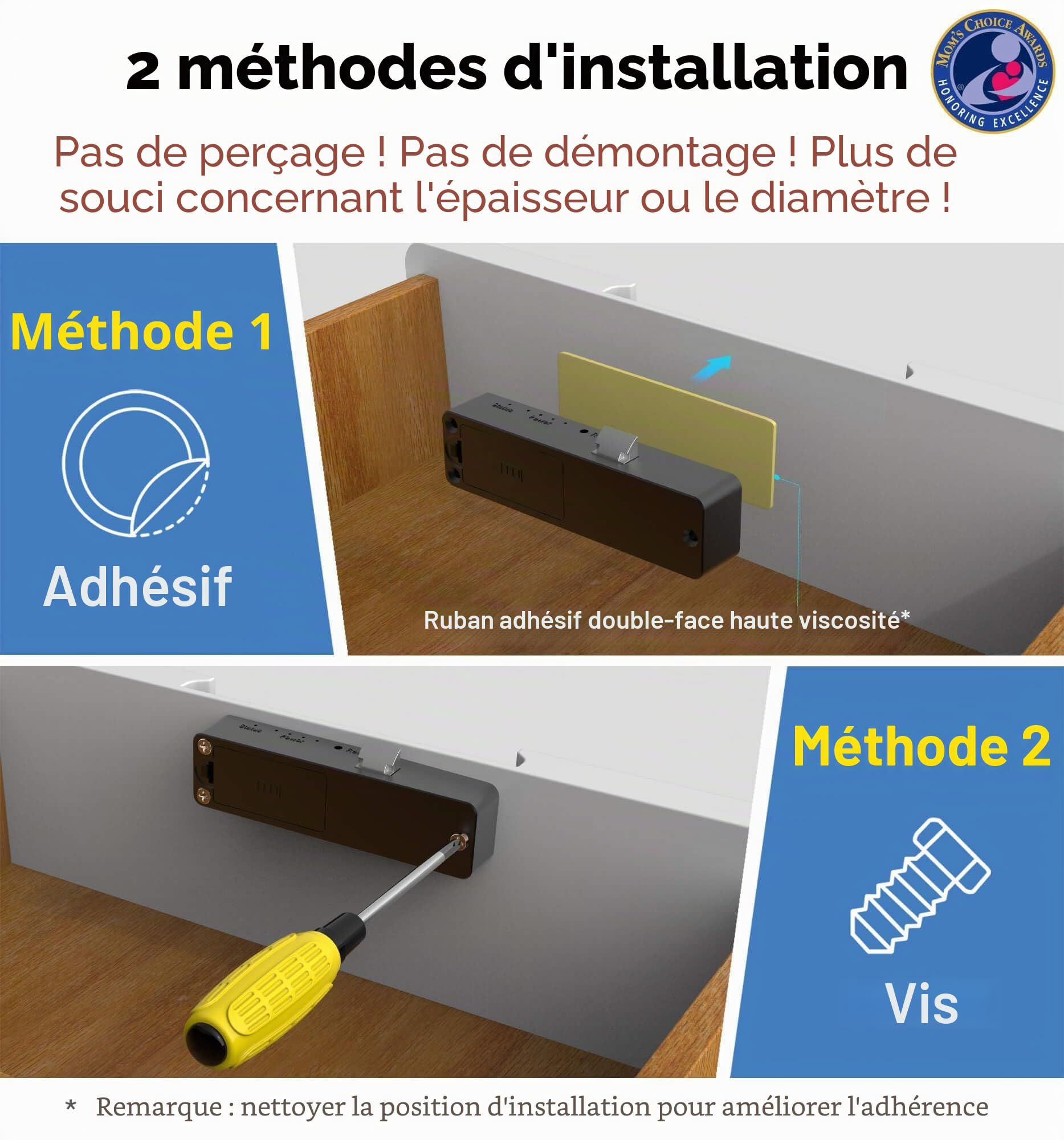 Verrou intelligent pour tiroir magnétique Bluetooth RFID sans perçage, verrou de sécurité enfant pour armoires et tiroirs, loquet invisible sans clé pour armoires de cuisine, commodes et