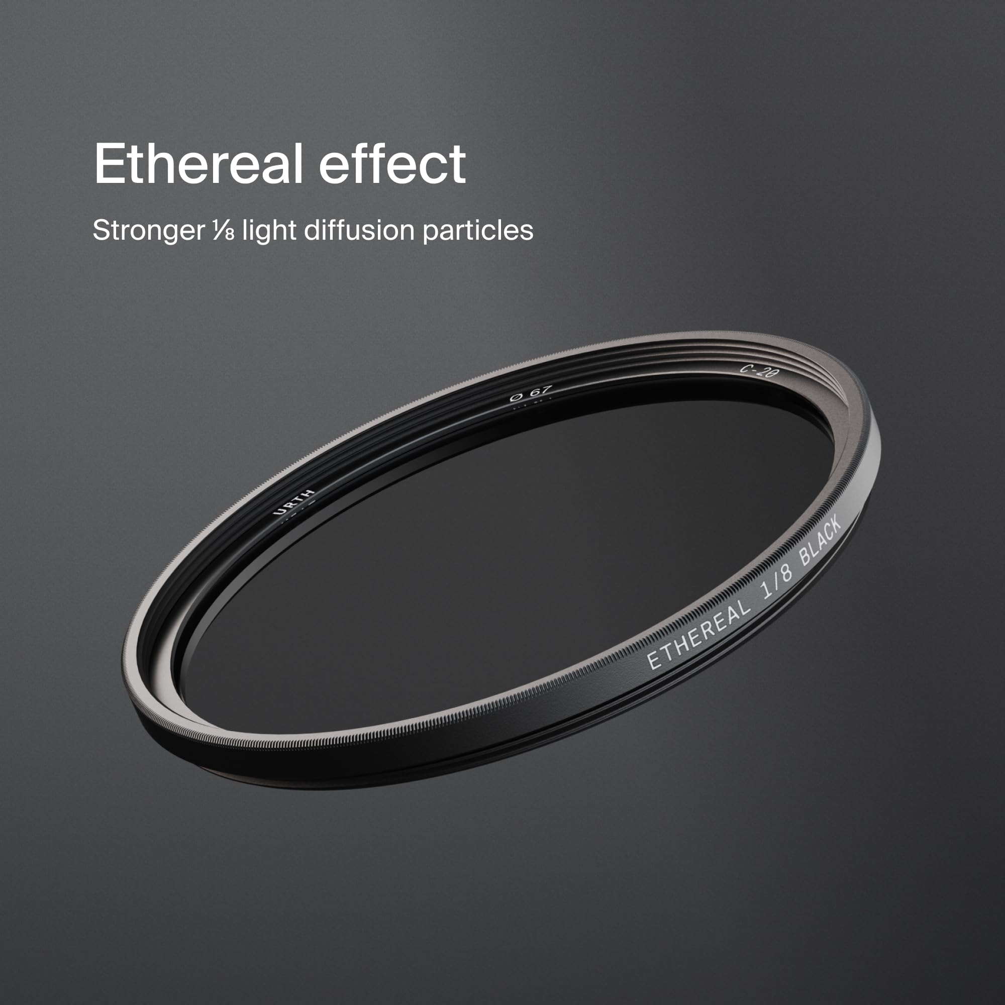 Urth 72 mm Filtro de Difusión ⅛ Etéreo Black Mist (Plus) – Efecto Cinematográfico para Objetivo, Nano-Recubrimiento de 20 Capas, Difusión de Luz para Cámara