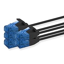 1aTTack.de Cavo Cat6 Cat.6 Cavo di Rete Cat Cavo Slim (Piccolo Diametro Molto Flessibile) 1000 Mbit, s Nero Nero – 5 Pezzi 3 m