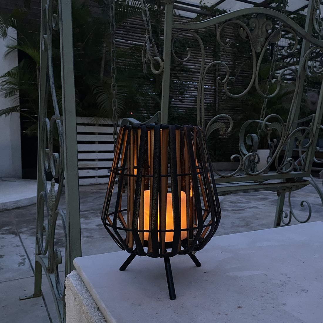 pearlstar Solar Candle Lantern Outdoor - Solar Lamp Decorative Waterproof LED Flickering Flameless Lights for Indoor Desk Patio Garden Pathway Yard : Tools & Home Improvement