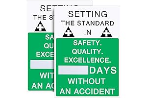 2 Pcs Plastic Days Since Last Incident Sign 20" x 14" Write On Safety Sign