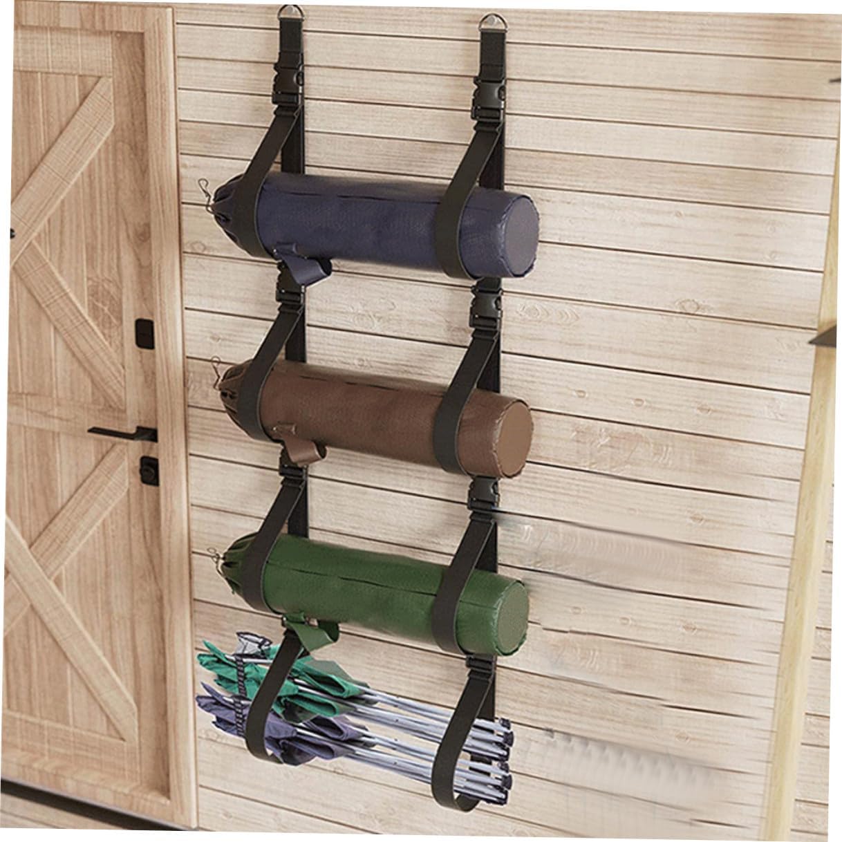 Zerodeko Adjustable Wall Hanging Storage Straps 2pcs, Multi-use Garage Wall-mount Hanging Storage Belt for Camping Chairs and Tools Organization