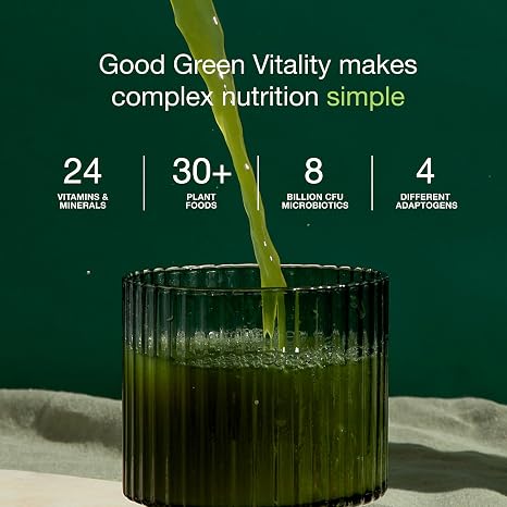 Greens Powder by Nuzest - Good Green Vitality - Filled with Vitamins Minerals & Superfood Nutrients - Vegan Multivitamin Greens Drink - Gluten Free - Dairy Free - 120 g - 12 Servings