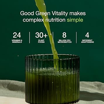 Greens Powder by Nuzest - Good Green Vitality - Filled with Vitamins Minerals & Superfood Nutrients - Vegan Multivitamin Greens Drink - Gluten Free - Dairy Free - 120 g - 12 Servings