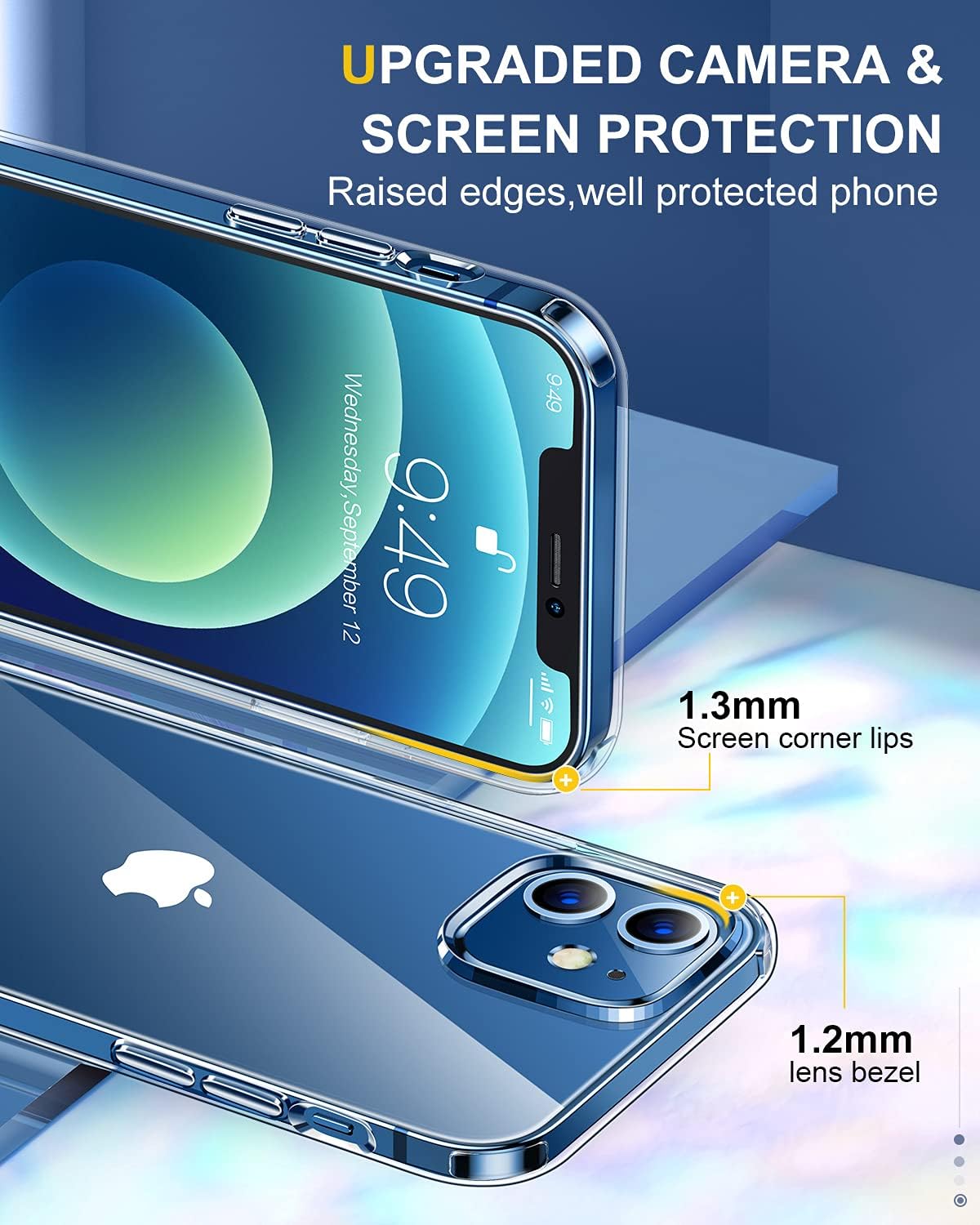 Humixx Designed for iPhone 12 Mini Case,Diamond Crystal Clear Case, [20X Anti-Yellowing] [Military Grade Drop Protection] Hard PC Back with Soft TPU Bumper Slim Thin Case for iPhone 12 Mini 5.4 inch
