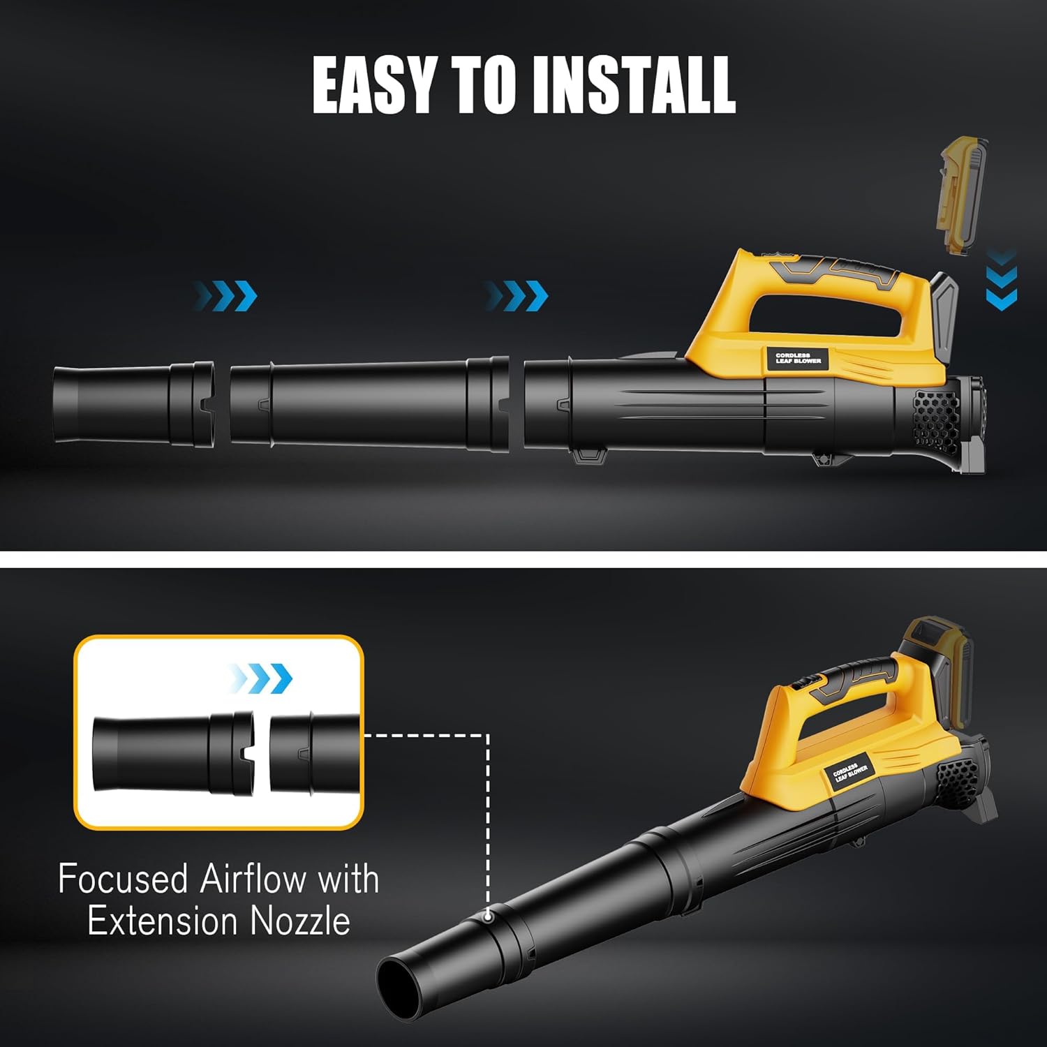 Ultra-Lightweight Cordless Leaf Blower(No Battery) Compatible with Dewalt 20V MAX Battery - 400 CFM/130 MPH Battery Powered Handheld Blower for Deck, Patio, Driveway,Yard,Garage Cleaning (Tool Only)