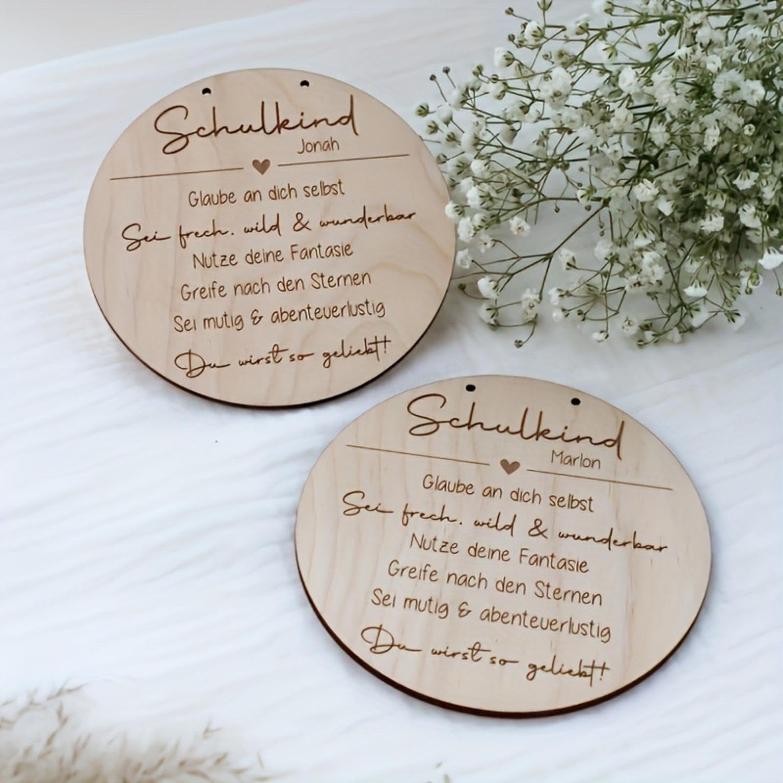 Générique En bois bébé plaque commémorative ronde pièce de bois Bonjour mot circulaire nouveau-né mensuel plaque Photo Prop pour la photographie de douche de bébé