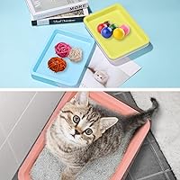 Vista 7 de 5 cajas de arena poco profundas para gatos, bandejas y sartenes de plástico para gatos de interior (5 colores)