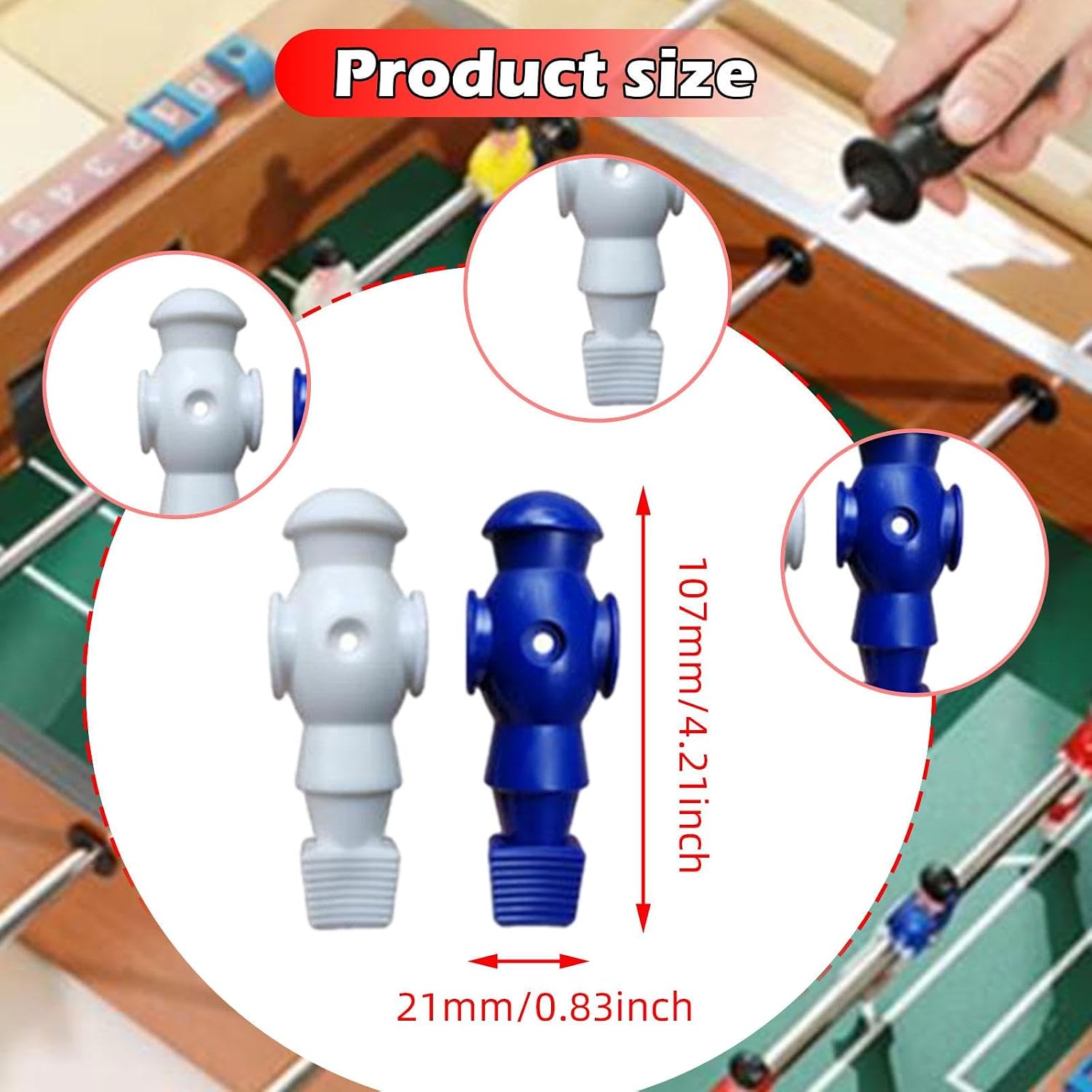 26pcs Table Football Soccer Players Easy Installations Machine Accessories, Blue White