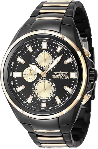 Invicta Mens Analog Quartz Watch with Stainless Steel Strap 47823, Black, Modern