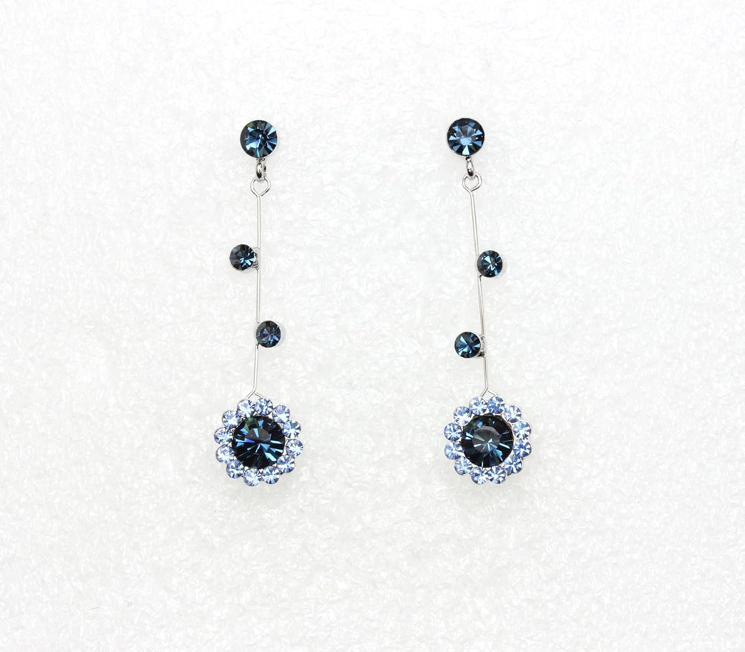 Faship Gorgeous Rhinestone Crystal Floral Necklace Earrings Set