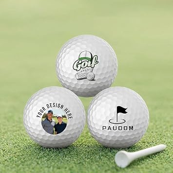 Solarix Personalised Golf Balls with Logo Photo Text & Funny Golfer Design