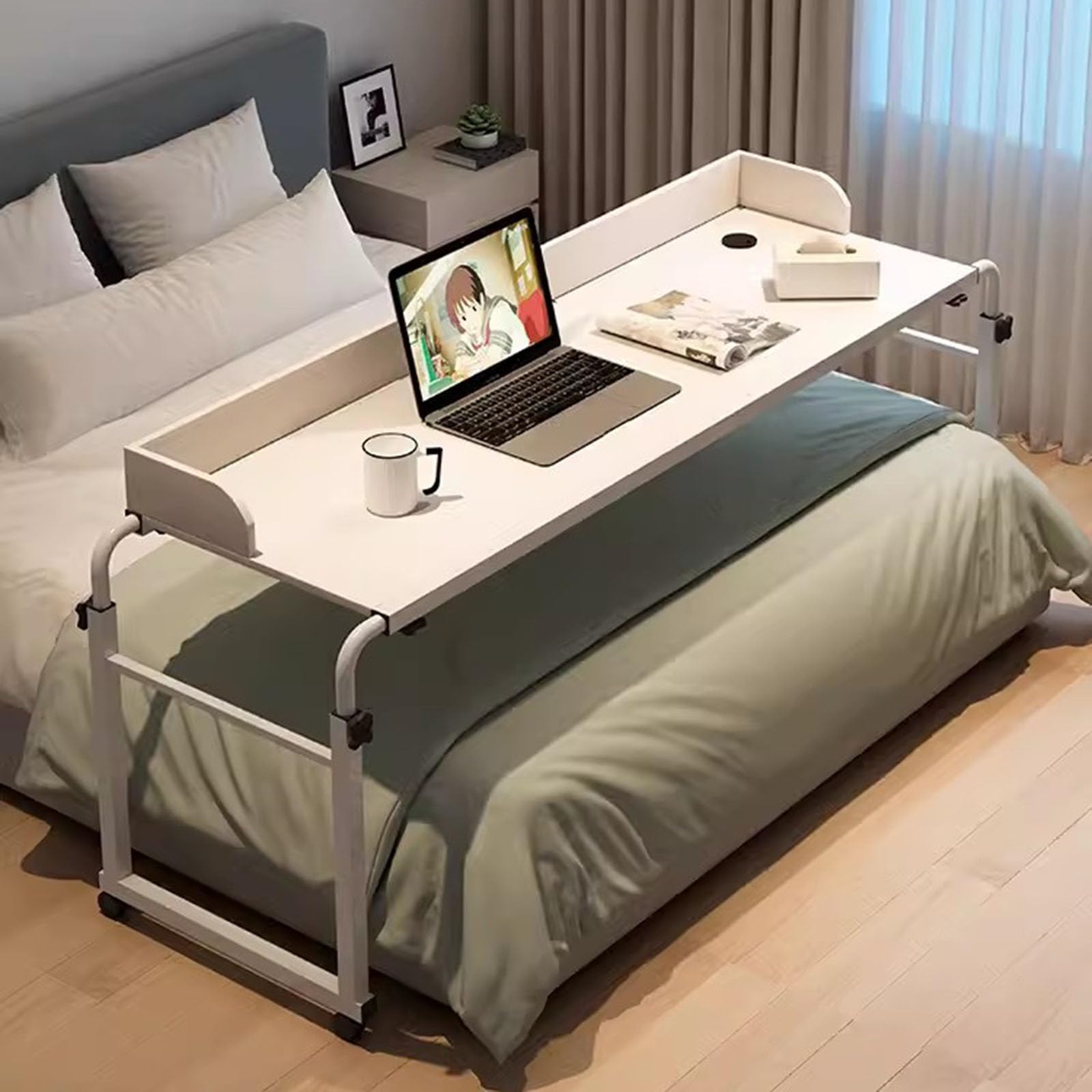 Table debout au-dessus de la table de lit pour ne plus renverser vos plateaux repas