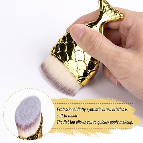Miniatura 10 de UNIMEIX Cepillo de protección solar para rostro Kabuki Brush Aplicador de protector solar para niños, brochas de maquillaje para base líquida,