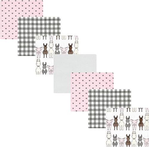 Miniatura 178 de Hudson Baby Paquete de 7 mantas receptoras unisex de franela de algodón para bebé, Dino Friends, talla única Abeja,Azul Verde Dino,Azul