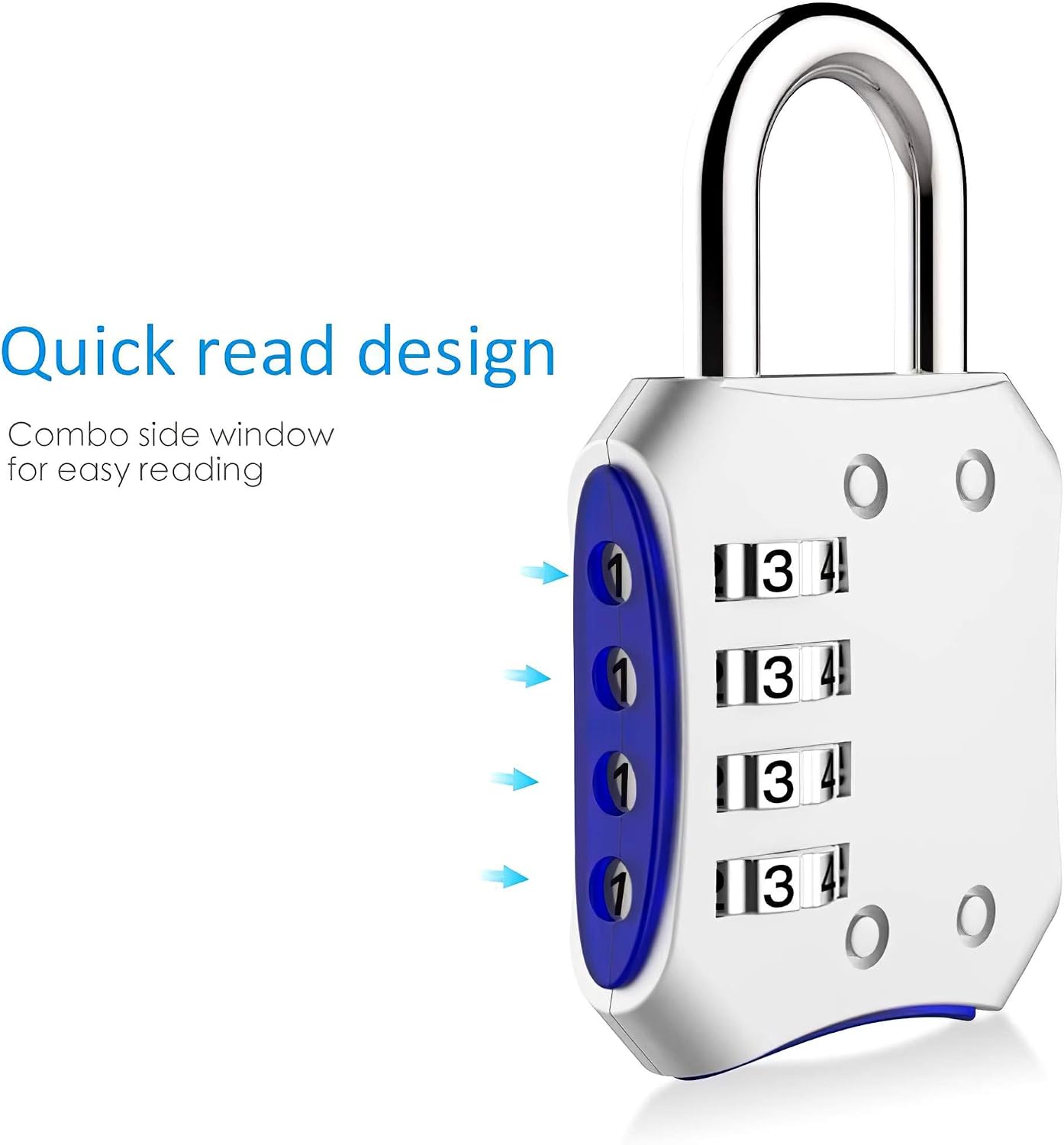 Puroma 2 Pack Combination Locks 4 Digit Padlock for School Gym Locker, Sports Locker, Fence, Toolbox, Case, Hasp Storage (Silver)