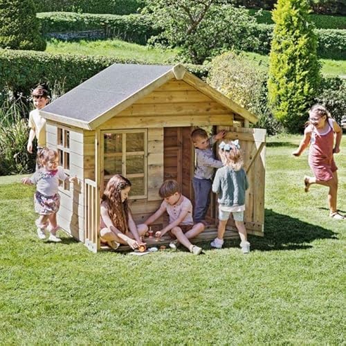 Rebo® 5FT x 5FT Childrens Wooden Garden Playhouse - Raven | OutdoorToys | Strong and Sturdy Kids' Wendy House, Pressure Treated Timber, Inspires Imaginative Play - Image 2