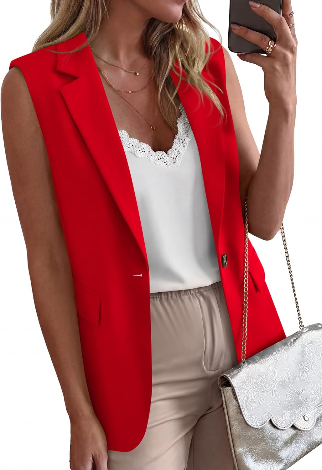 BTFBM Blazers For Women Spring Button Down Loose Vest Tops For Women Work Business Casual Outfits Summer Fashion 2026