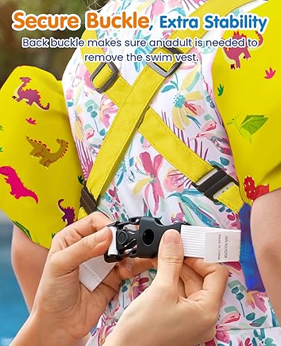 Miniatura 7 de HeySplash Chaleco de natación para niños pequeños, flotadores para niños de 22 a 44 libras, chaqueta de natación para niños con correa ajustable,