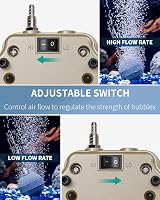 Pawfly 7W Akvárium Levegőpumpa Szabályozható Csendes Oxigén Pumpa 16L/perc Halastó Akvárium 1000L Készlettel 3
