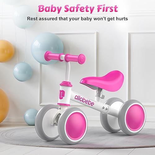 Miniatura 5 de allobebe Baby Balance Bike, Linda bicicleta para niños de 12 a 36 meses regalos para niña de 1 año de edad bicicleta para entrenar al bebé de
