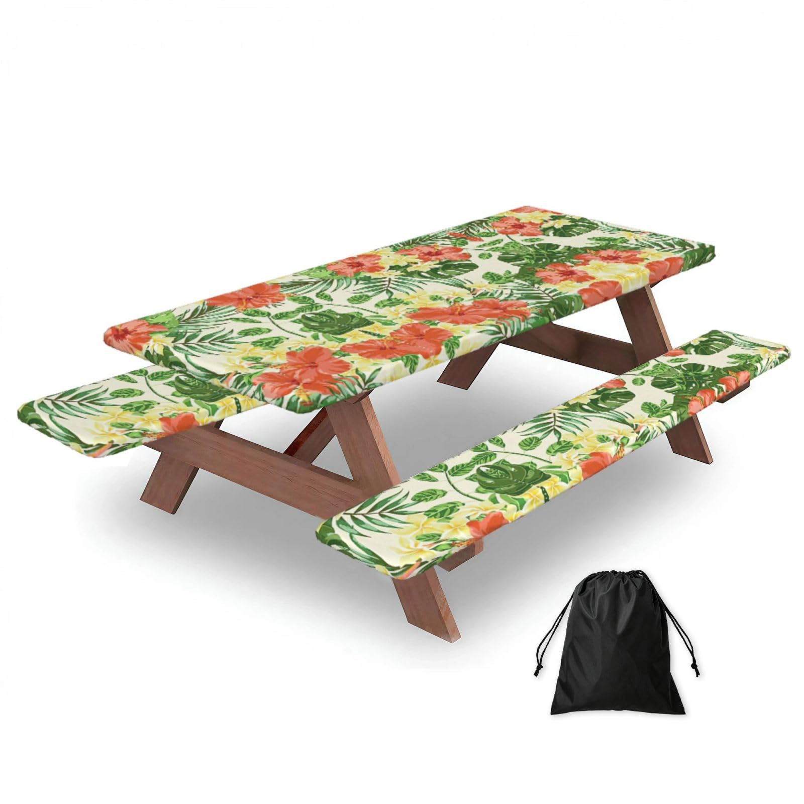 Mantel de mesa y fundas de banco para evitar suciedad en tus comidas de camping