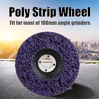 Strip Wheel, 60# Wear Resistance Long Durability 5pcs Purple + Gold Poly Disc for Grinders, Polish for Angel Grinders