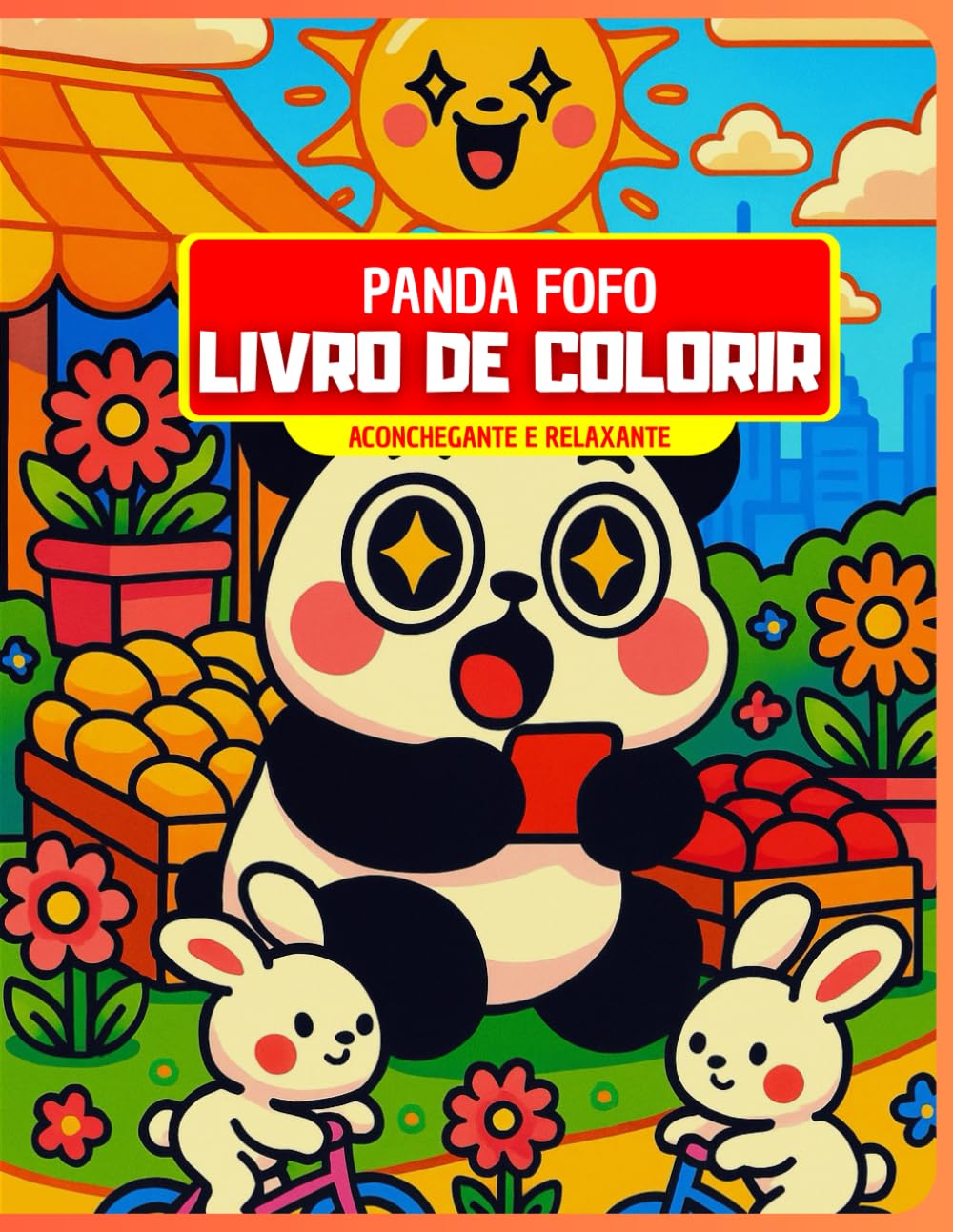 Freddy Panda: Livro de Colorir Anti-Estresse - Desenhos Fofos para Relaxamento e Alívio da Ansiedade: Atividade Terapêutica para Crianças e Adultos | Traços Robustos | Papel Premium