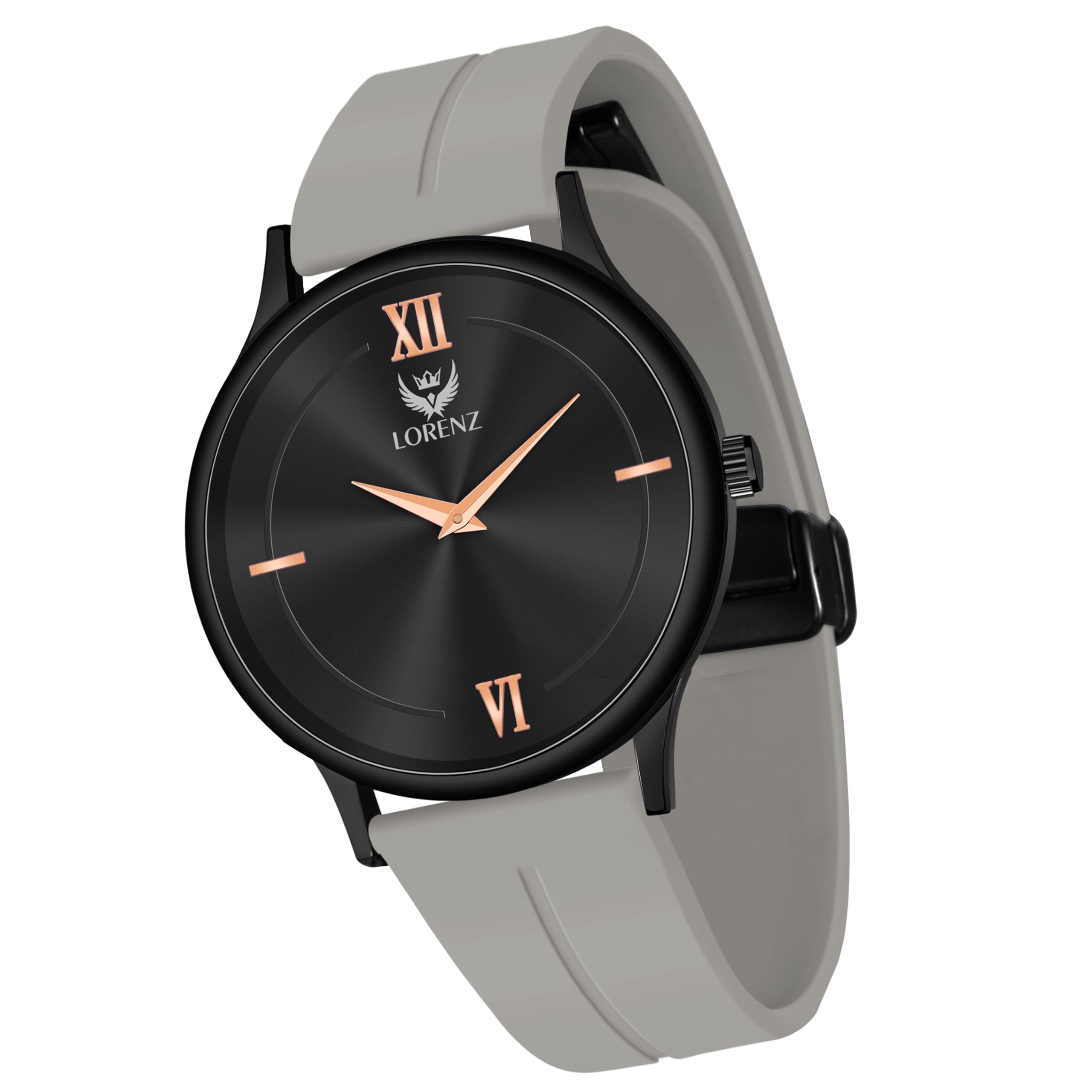 Silicone Slim Case Analog Watch with Grey Magnetic Lock Strap|Watch for Men & Women| Mk-4074R