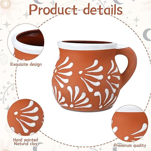 Miniatura 3 de Baderke Paquete de 2 tazas de cerámica mexicana, tazas de café mexicano, tazas de arcilla para mujeres y hombres, cumpleaños, graduación, boda,