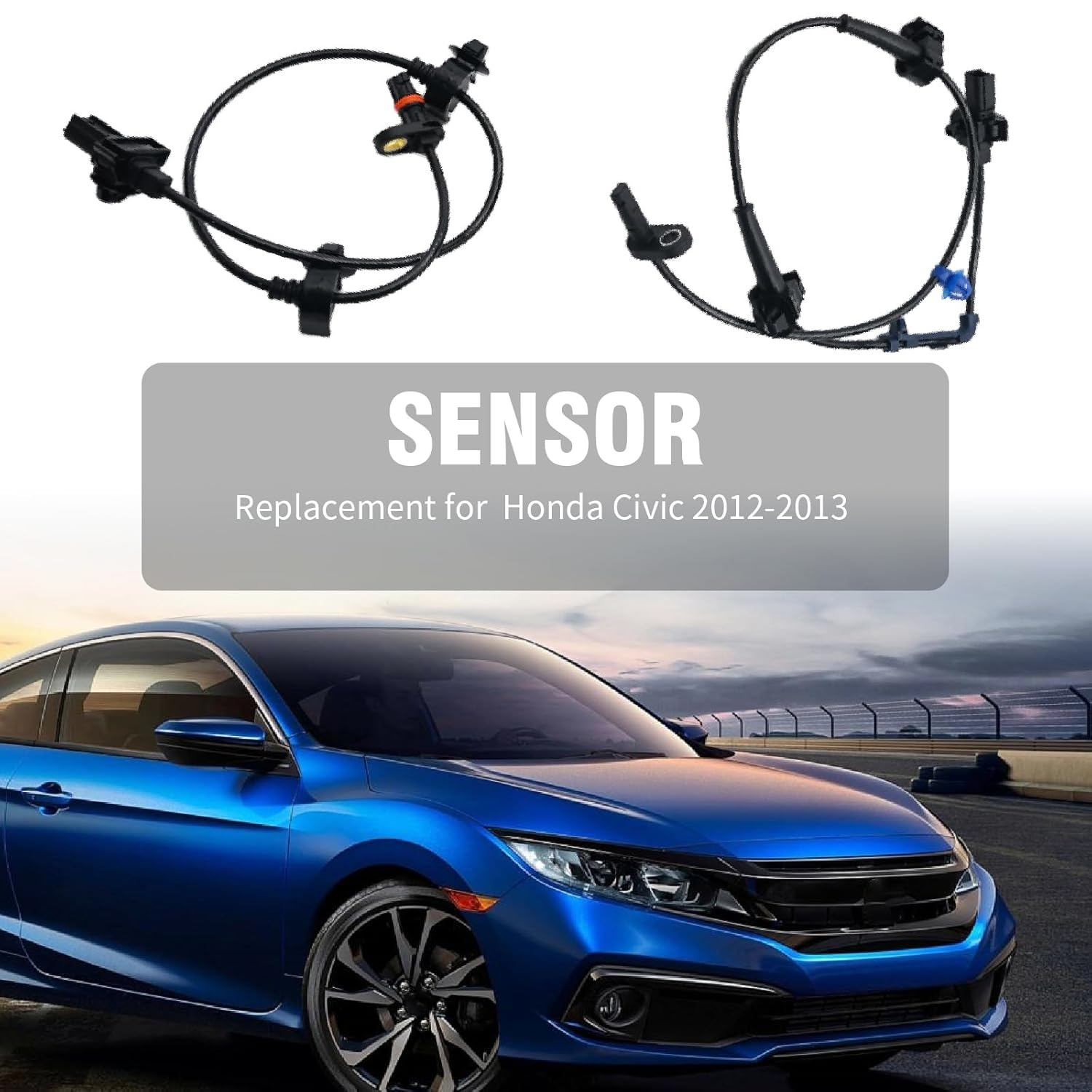 ABS Wheel Speed Sensor Front Rear Left Right Compatible for Honda Civic 2012-2013, Replaces 57455TR3A02 57450TR3A02 57470TR0013 57475TR0013