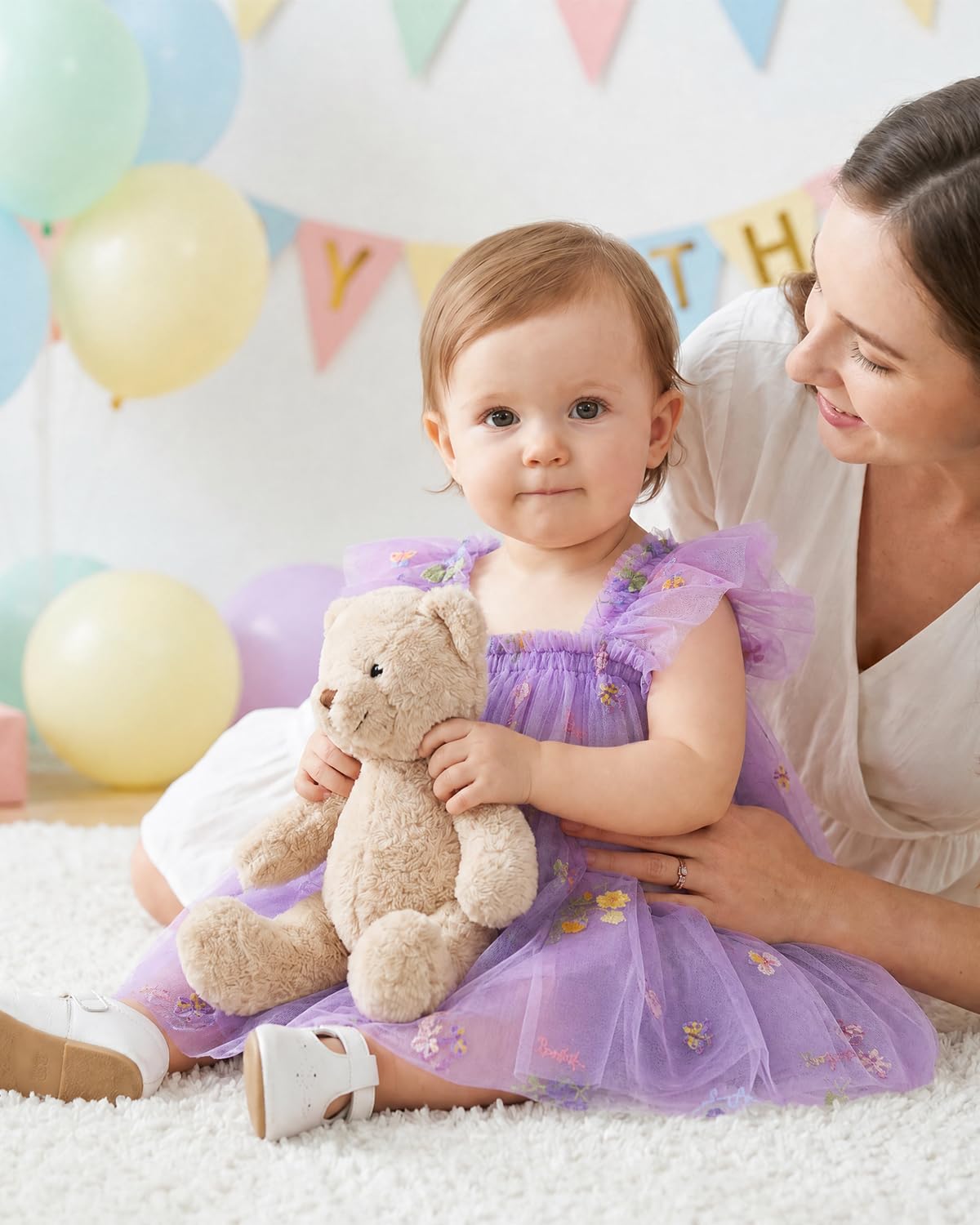 DivingBirds Baby Mädchen Kleid Kleinkind Schmetterling Tüll Kleid Ärmelloses Sommer Hochzeit Geburtstag Festliche Party Blumen Kleider für Mädchen 6 Monate-5 Jahre