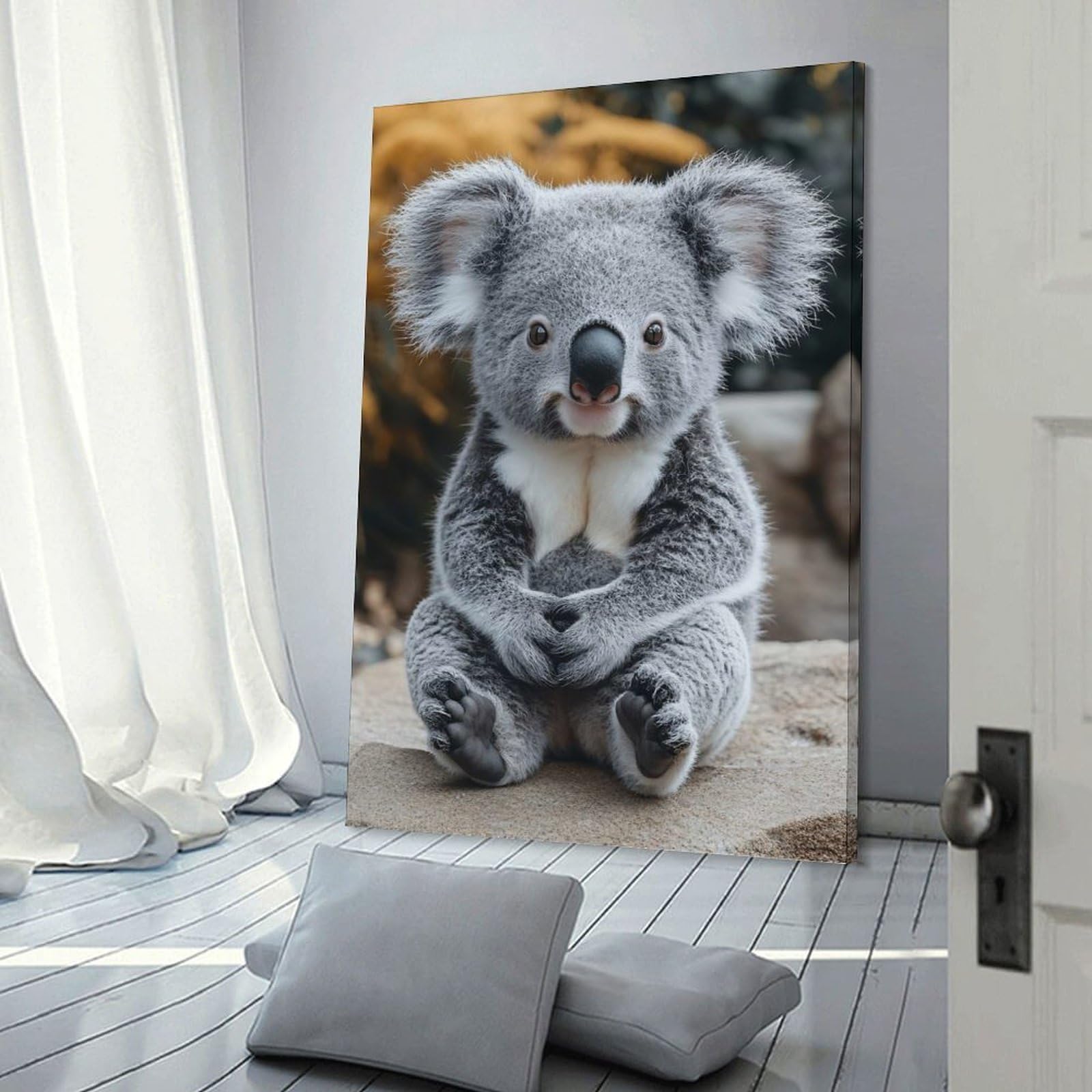 Junmoney Wall Picture Print Cute Koala Portrait, 08x12inch(20x30cm), for Living Room, Bedroom Or Home Office, Home Decor Gift with Stylish Appeal