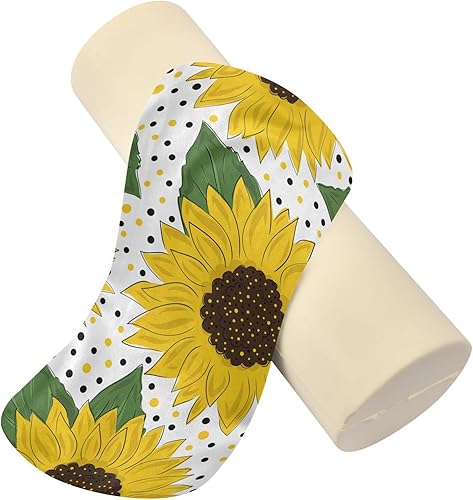 Miniatura 2 de KLL Patrón sin costuras con girasoles, almohada para cabecero de cuello redondo, almohada redonda pequeña, almohada cilíndrica, almohada para el