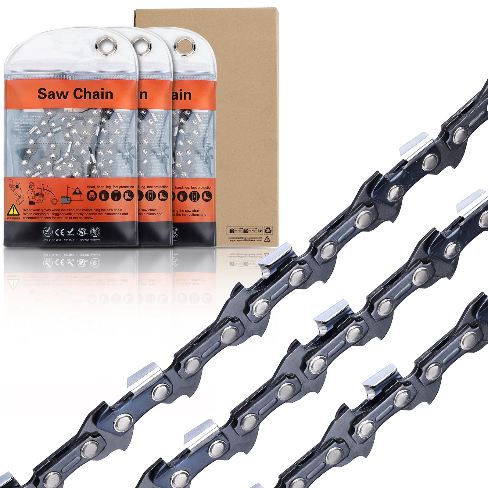 Amazon.com: Hipa 3 Pack 18 Inch Chainsaw Chain Replacement .325