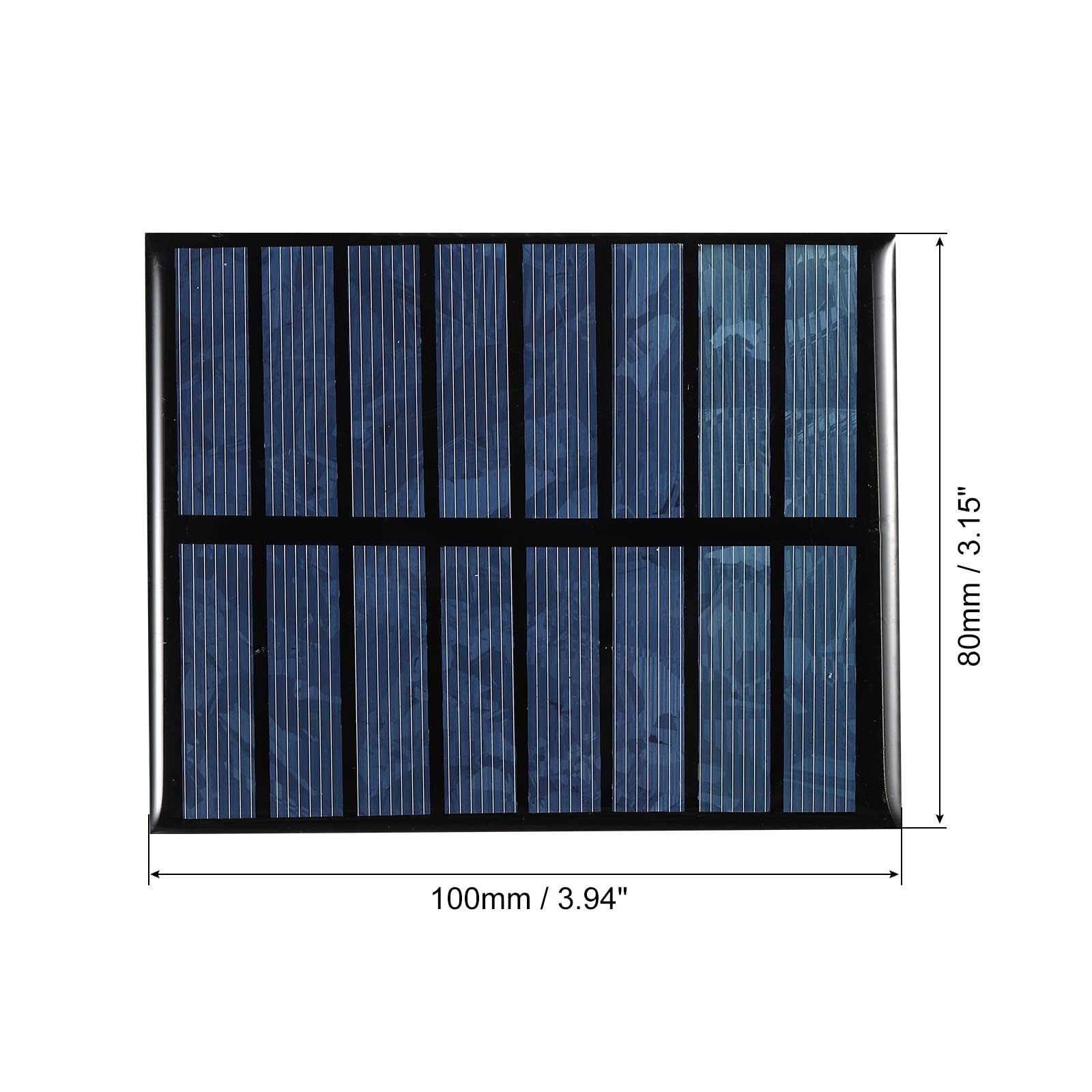 sourcing map Mini pannello solare 4 V 200 mA 0,8 W 100 mm x 80 mm per progetti di energia elettrica fai da te confezione da 1