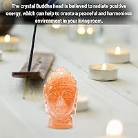 Vista 63 de Amazing Gemstone Black Obsidian Crystal Buddha Head Statue for Zen - Buddah Decor Statue Figurine for Meditation - Adornos Decoraciones Para Salas