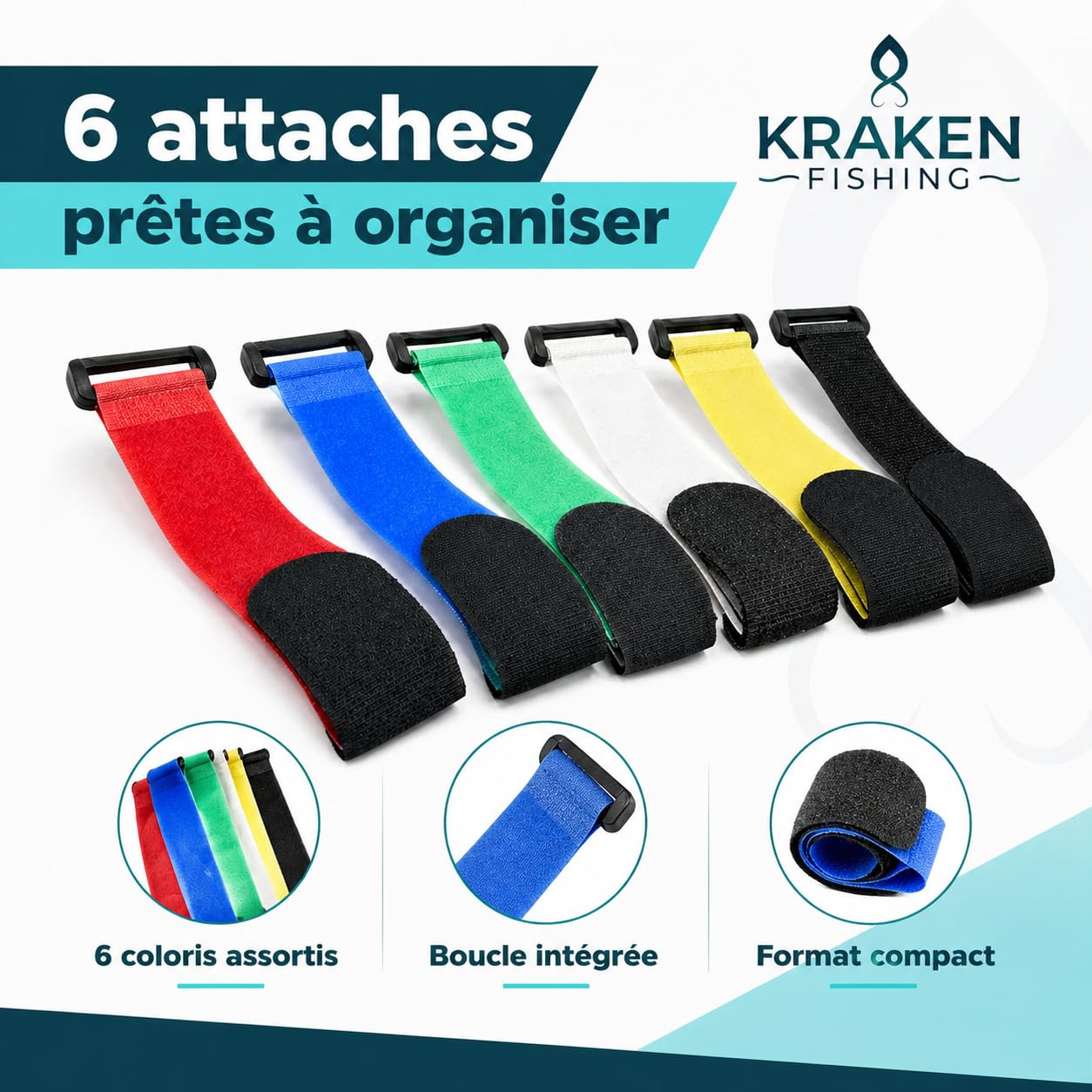 Scratch pour Canne à pêche [Lot de 6], idéal pour maintenir vos brins de cannes ensemble. Grâce à nos scratchs vous pouvez transporter et stocker vos cannes a peche en toute sécurité.