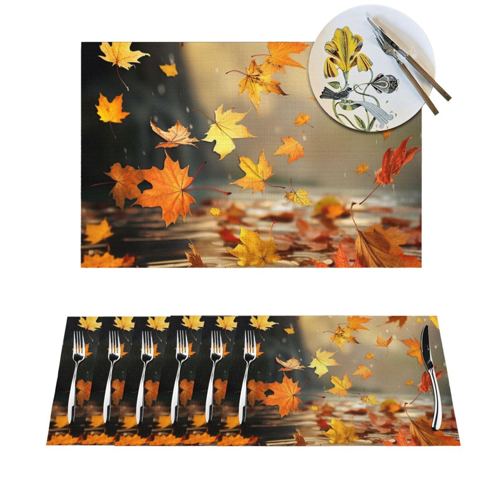 Set de table PVC résistant à la chaleur lot de 6 lavable pour salle à manger 30x45 cm