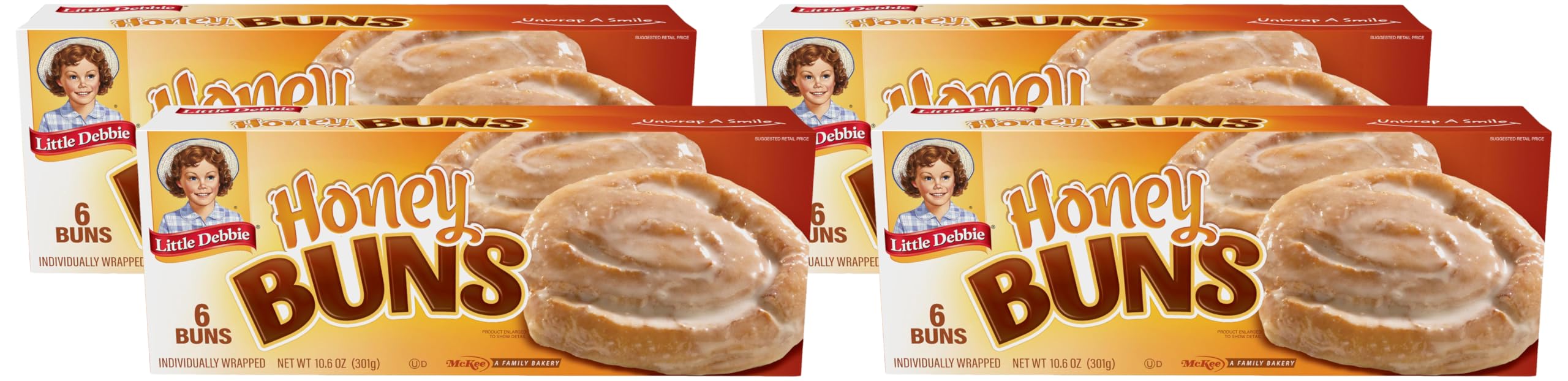 Little Debbie Honey Buns, 10.6 oz (Pack of 4)