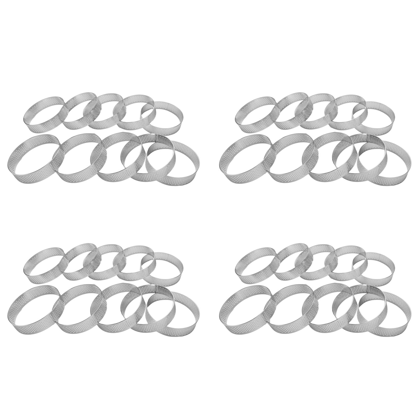 Anillos de acero inoxidable de 8 cm para tartas sin bordes rotos ni deformaciones